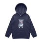 AS Colour kid's hoodie featuring retro synth wave style Pit Bull design with pink sunglasses, perfect for animal lovers