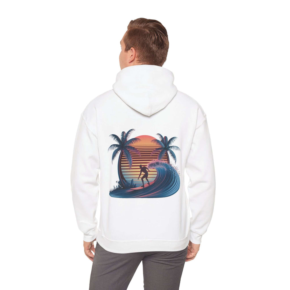 Hooded Jumper Sunset Surfer, Synth-wave Effect - Cookies Trend Collective