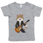 AS Colour Infant T-shirt with Rock and Roll Cat Playing Guitar design for toddlers, perfect for music and cat lovers.