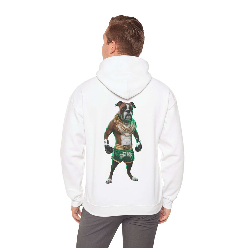 Hooded Sweatshirt - Boxer Dog Muay Thai Fighter Design - Cookies Trend Collective