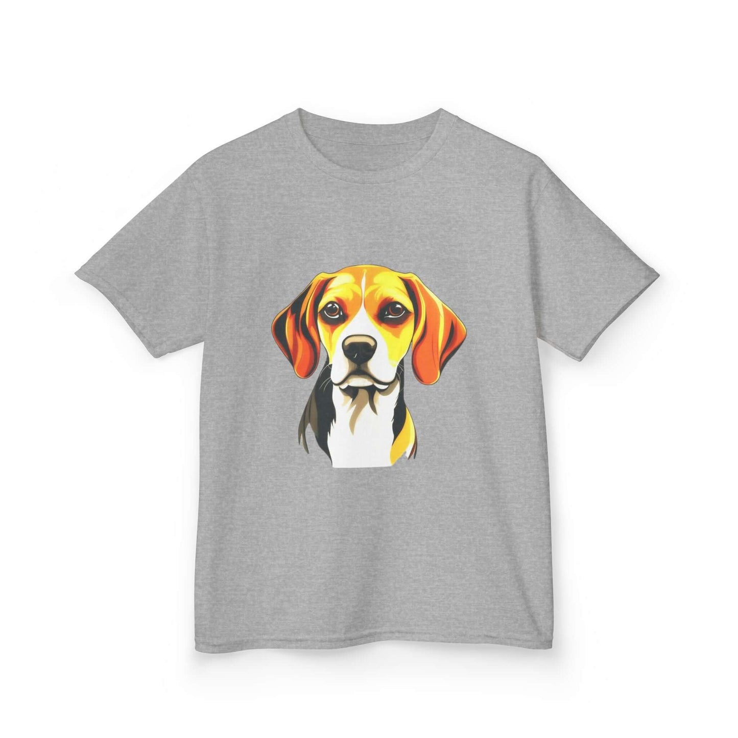 Cute hound dog illustration on a kids tee, perfect for animal lovers and playful daily wear.