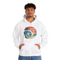 Unisex Vintage Sunset Beach Hoodie with Gnarly Vibes surf culture design, big wave scene, and tropical sunset colors.