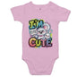 AS Colour Baby onesie with cute koala and bunny design featuring colorful "I'm Cute" text.