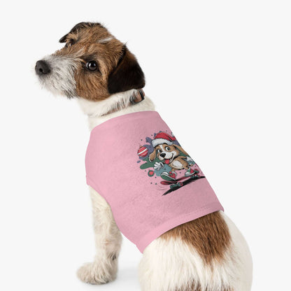 Pet Tank Top - Santa Hat Skateboarding Pup Christmas Design