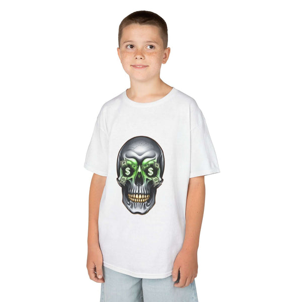 Kids Money Tee with Skull and Dollar Sign Design - Cookies Trend Collective