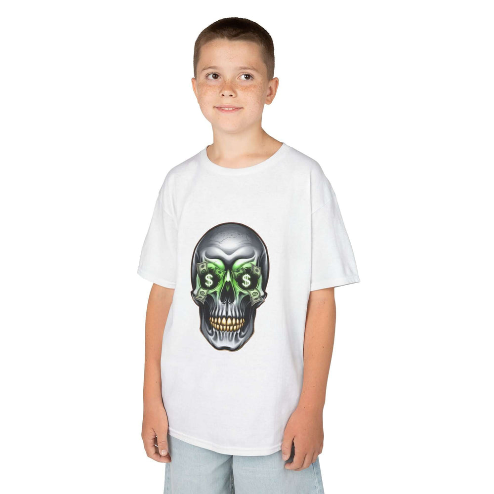 Kids Money Tee with Skull and Dollar Sign Design - Cookies Trend Collective