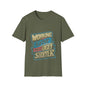 Funny quote unisex t-shirt in olive green with "Working Harder Than An Ugly Stripper" design, perfect for casual wear.