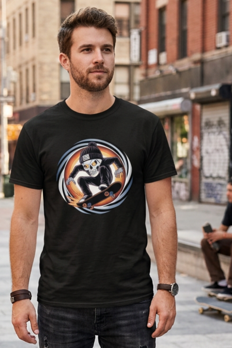 Phat Skulls Skater T-Shirt - authentic product design