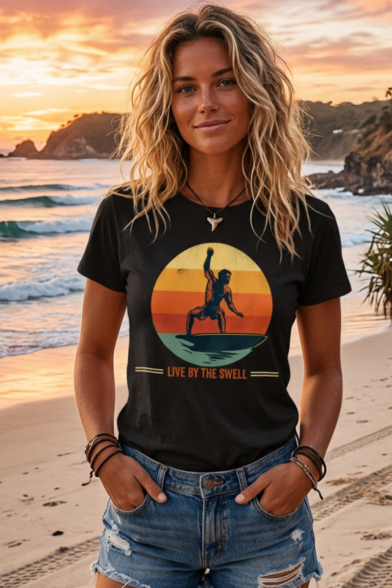 Swell Tee – Retro Surfing Graphic T-Shirt - authentic product design