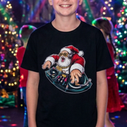 DJ Santa Youth T-Shirt – Funny Christmas DJ Shirt for Kids