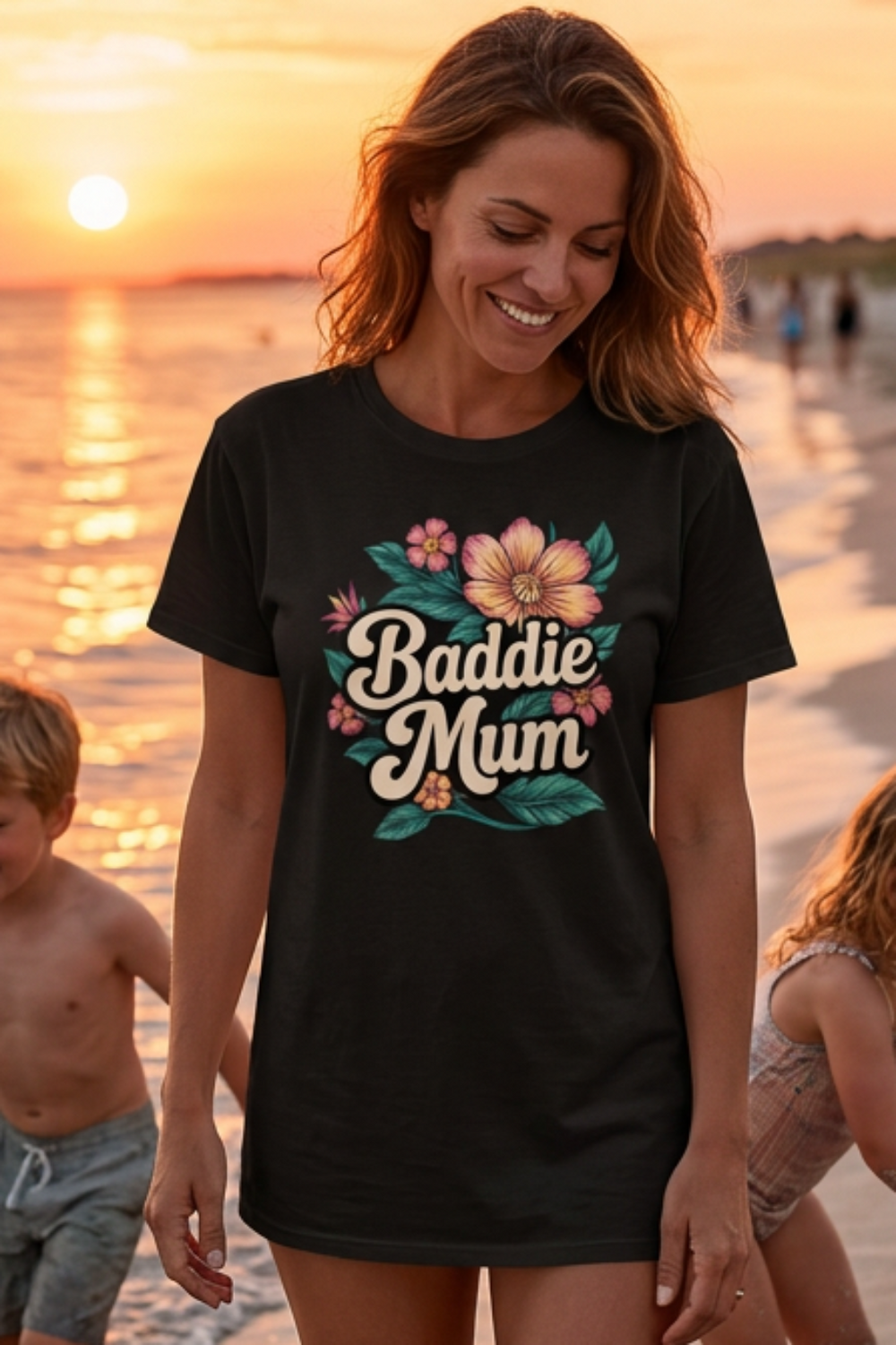 Baddie Mum T-Shirt – Floral Mum Graphic Tee | Cookies Trend Collective