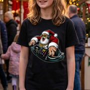 DJ Santa Youth T-Shirt – Funny Christmas DJ Shirt for Kids