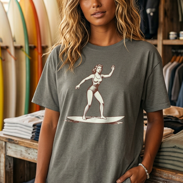 Mermaid Surfer T-Shirt – Retro 70s Surf Graphic Tee
