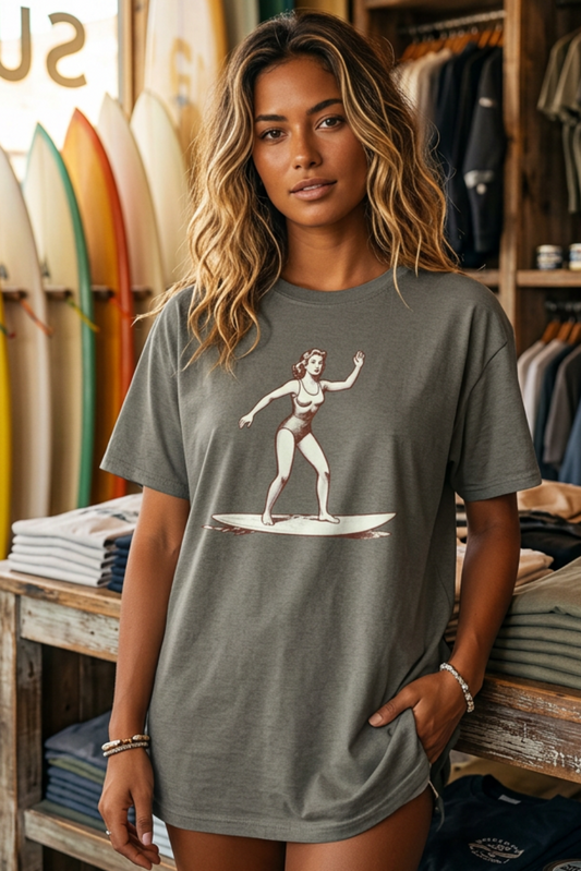 Mermaid Surfer T-Shirt – Retro 70s Surf Graphic Tee