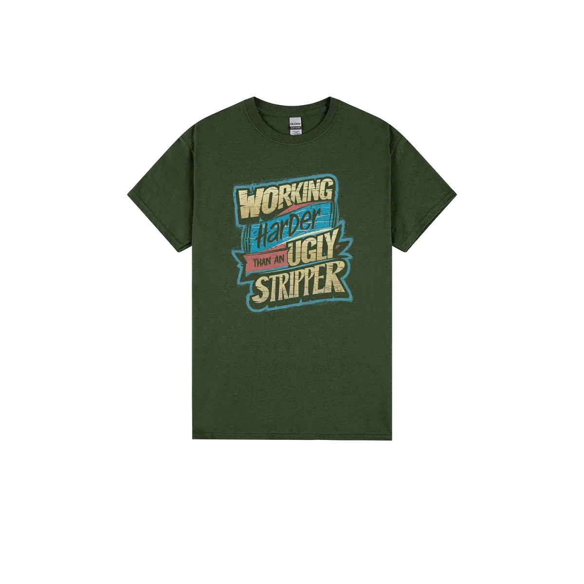 Shop the Working Harder T-Shirt by Cookies Trend Collective. Featuring colourful typography and a cheeky adult humour slogan on a Gildan Heavy Cotton tee. Five colours, sizes S–5XL.