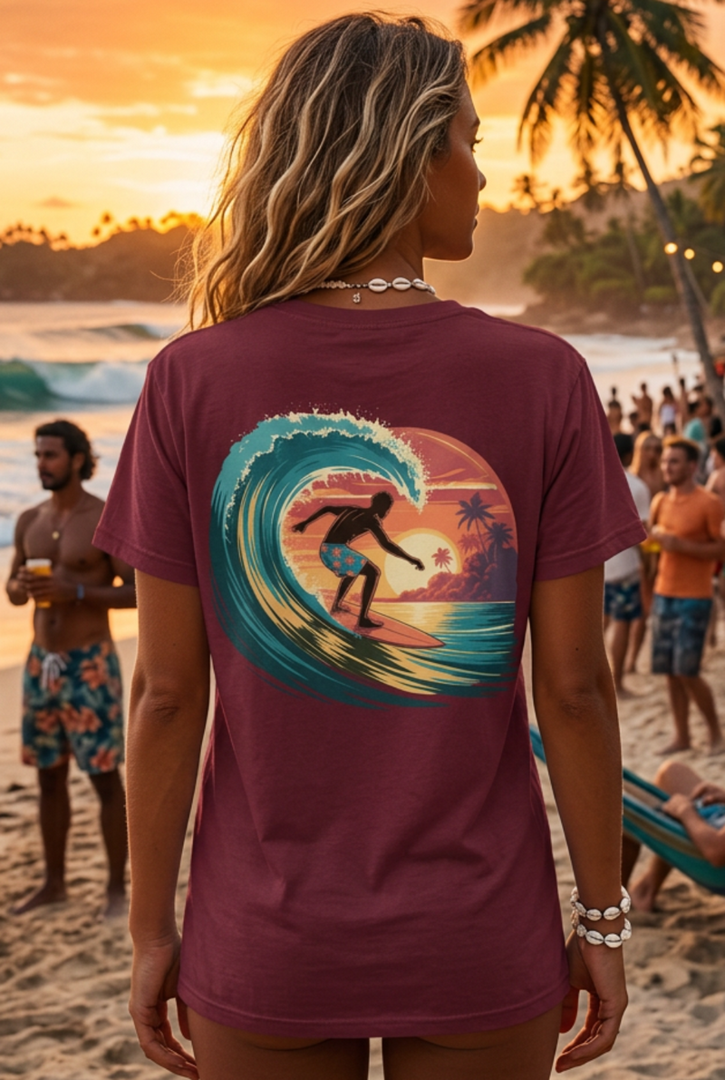 Island Surf Tee – Retro Surfing Graphic T-Shirt | Cookies Trend Collective - authentic product design