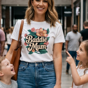 Baddie Mum T-Shirt – Floral Mum Graphic Tee | Cookies Trend Collective