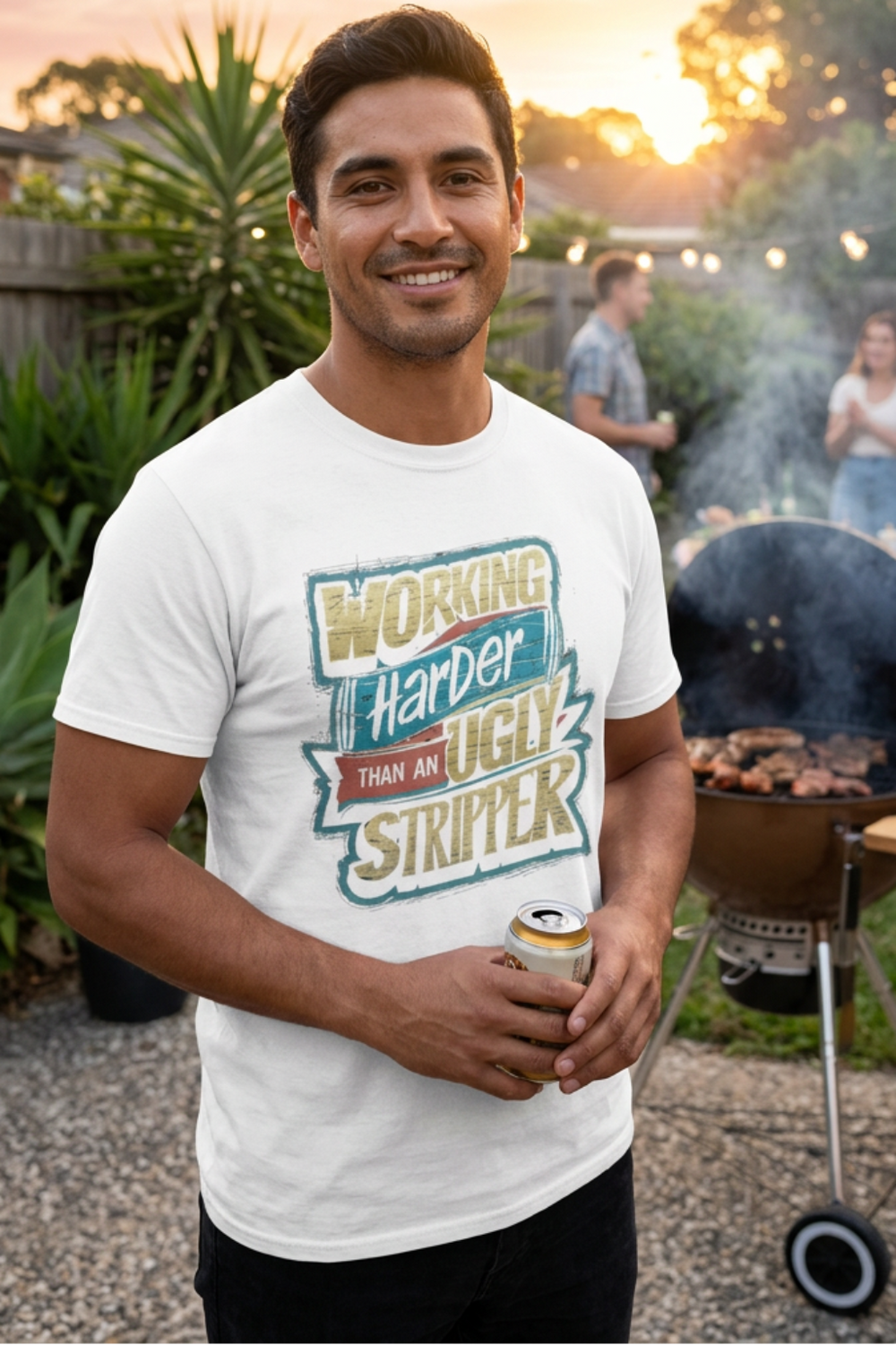 Shop the Working Harder T-Shirt by Cookies Trend Collective. Featuring colourful typography and a cheeky adult humour slogan on a Gildan Heavy Cotton tee. Five colours, sizes S–5XL.