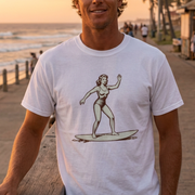 Mermaid Surfer T-Shirt – Retro 70s Surf Graphic Tee