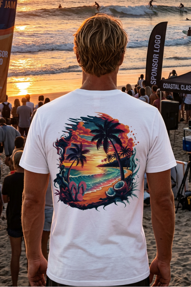 Sunset Beach T-Shirt - authentic product design