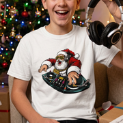DJ Santa Youth T-Shirt – Funny Christmas DJ Shirt for Kids