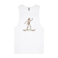 Men's Mermaid Surfer Tank Top – White Vintage Surf Graphic | Cookies Trend Collective