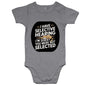 Funny baby onesie with sleeping cat and quote 'I have selective hearing, I'm sorry you were not selected'.
