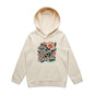 Kids hoodie featuring tropical flower design with text 'My Mum is a Baddie', perfect for Mother's Day or everyday wear.