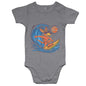 Infant AS Colour baby onesie with cool kangaroo surfing a wave design, ideal for beach lovers and summer vibes.